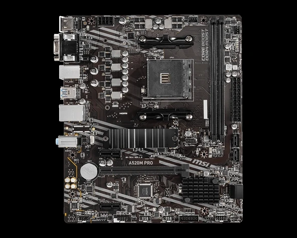 MSI A520M PRO DDR4 4600/1866Mhz M.2 MATX AM4 - 2