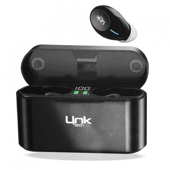 LinkTech TP20 TWS Bluetooth Kablosuz Kulaklık Şarj Kutulu Siyah