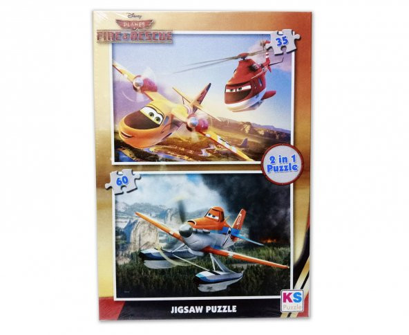 2 li Disney Uçaklar Fire- Rescue Karakterli Puzzle  Yapboz