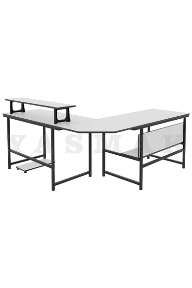 METMOBSAN L Tipi Bilgisayar ve Çalışma masası Ofis Masası (dıştan 180x180 cm Yükseklik 75cm ) - Resim 4