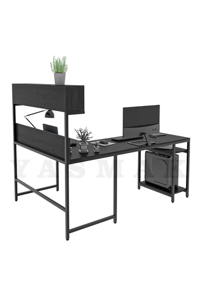 METMOBSAN L tipi Raflı Bilgisayar ve Çalışma Masası 180x120 - Resim 3