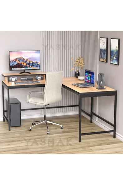 METMOBSAN L tipi Çalışma Bilgisayar Masası - Resim 2