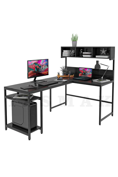 METMOBSAN L tipi Raflı Bilgisayar ve Çalışma Masası 180x120 - Resim 2