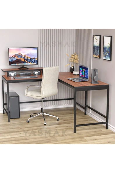 METMOBSAN L tipi Çalışma Bilgisayar Masası - Resim 2