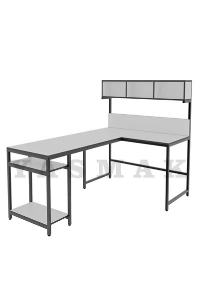 METMOBSAN L tipi Raflı Bilgisayar ve Çalışma Masası 180x120 - Resim 3