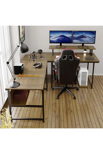 METMOBSAN L Tipi Bilgisayar Ve Çalışma Masası (180X180CM YÜKSEKLİK 75 CM) - Resim 2