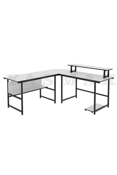 METMOBSAN L Tipi Bilgisayar ve Çalışma masası Ofis Masası (dıştan 180x180 cm Yükseklik 75cm ) - Resim 3