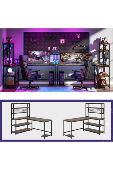 METMOBSAN L tipi Yeni Nesil Oyuncu Çalışma Bilgisayar Masası - Resim 3