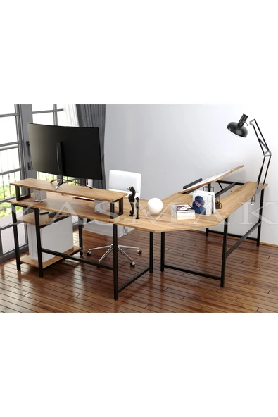 METMOBSAN L tipi Bilgisayar Çalışma Çizim Mühendis Masası (dıştan 180x180 gelmektedir) - Resim 2