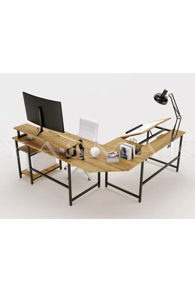 METMOBSAN L tipi Bilgisayar Çalışma Çizim Mühendis Masası (dıştan 180x180 gelmektedir) - Resim 4