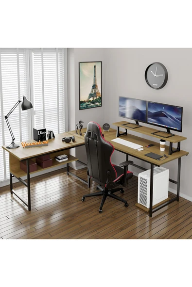 METMOBSAN L Tipi Bilgisayar Ve Çalışma Masası (180X180CM YÜKSEKLİK 75 CM)