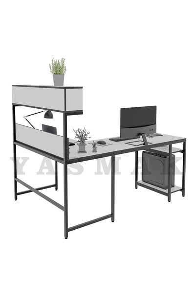 METMOBSAN L tipi Raflı Bilgisayar ve Çalışma Masası 180x120 - Resim 4