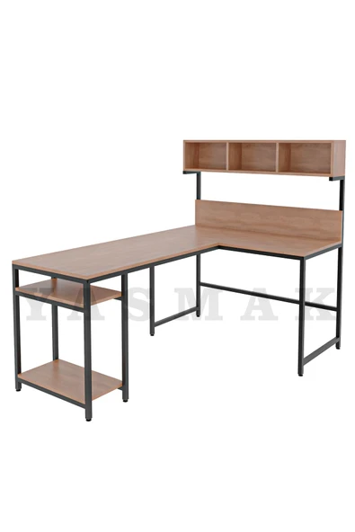 METMOBSAN L tipi Raflı Bilgisayar ve Çalışma Masası 180x120 - Resim 3