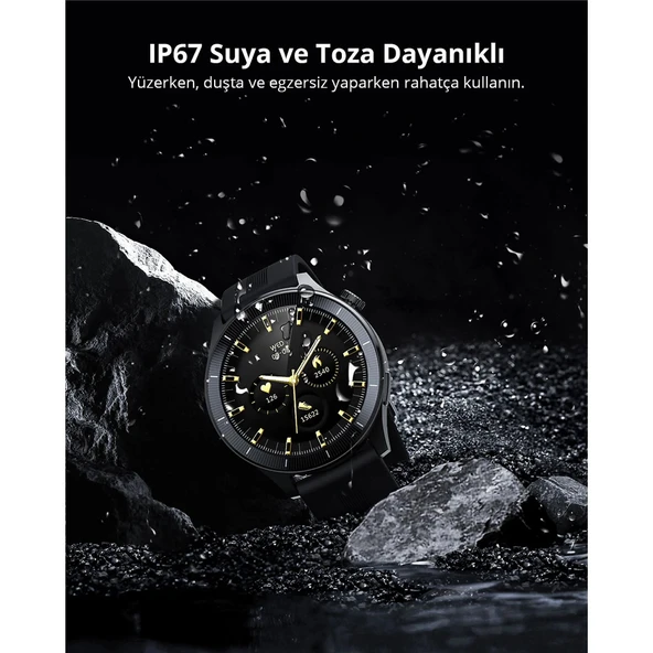 Aukey SW-2P-GY Akıllı Saat 3.7cm LCD Bluetooth Çağrı Sağlık Gözetimi Spor Bildirimleri IP67 Gri - 2