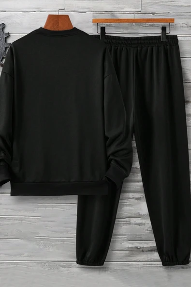 Unisex Aleman Rapero Baskılı Bisiklet Yaka Eşofman Takımı - Resim 2