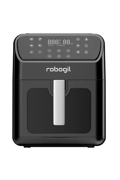 ROBOGİL Af-19d Airfryer Xxl 6,5lt Halojen Lambalı Cam Kapaklı Sıcak Hava Fritözü - 6