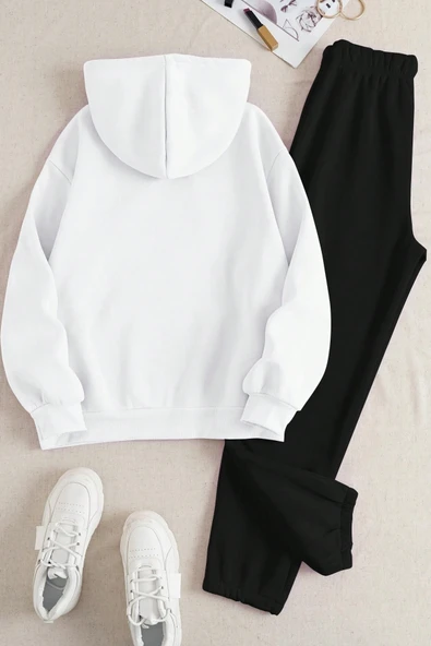 Unisex Uykucu Panda Baskılı Rahat Eşofman Takımı - Resim 4