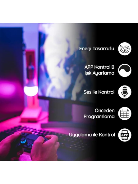 BILICRA MOOD AKILLI AMPUL-11W 1050 Lm Wifi destekli - BSMX1 - A60 - 3