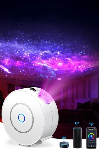 Quenlite QC-526 Parti Led Projektör Işık Wifi 3D Yıldızlı Gökyüzü 16 Milyon Renk - 3