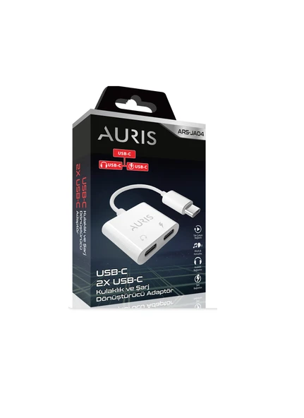 2x USB-C To Type-C Kulaklık ve Şarj Dönüştürücü - 2