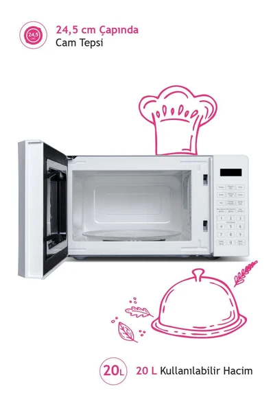 Altus Almd25 20l Mikrodalga Fırın Beyaz - 7