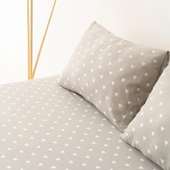 Soley | Mix & Match | Hearts | %100 Pamuk Çift Kişilik Çarşaf Seti - 2