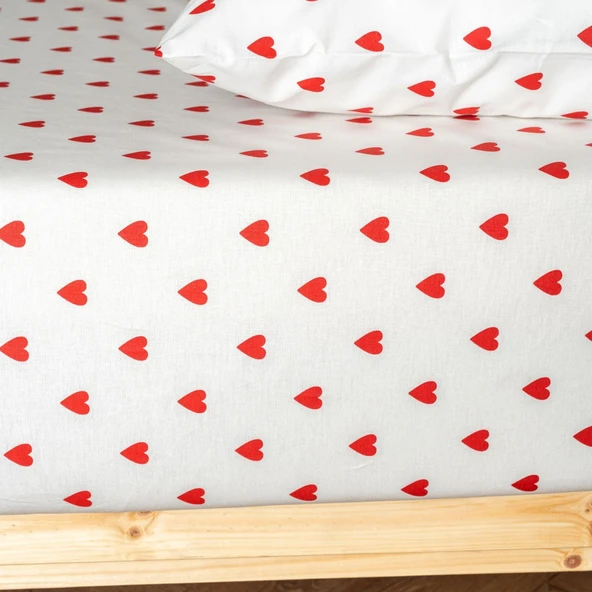 Soley | Mix & Match | Hearts | %100 Pamuk Çift Kişilik Çarşaf Seti - 6