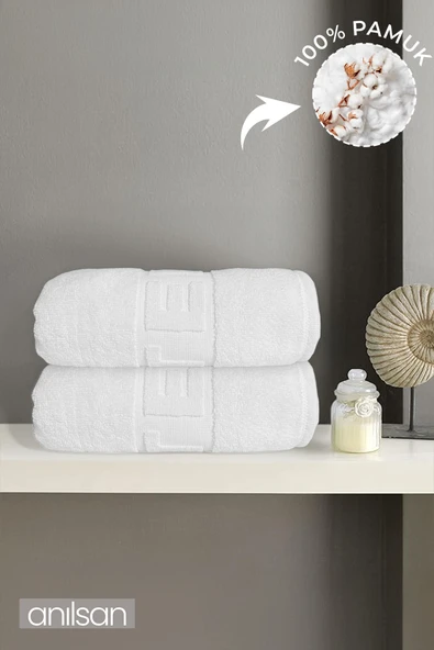 2'li Hotel Banyo Havlusu - 70x140 Cm, 490 Gr, %100 Pamuk, Spa Ve Otel Havlusu, Günlük Kullanıma Uygun