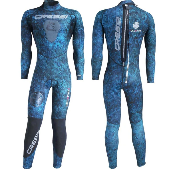 Cressi Tokugawa Man 3 mm Mavi Kamuflaj Dalış Elbisesi XLarge