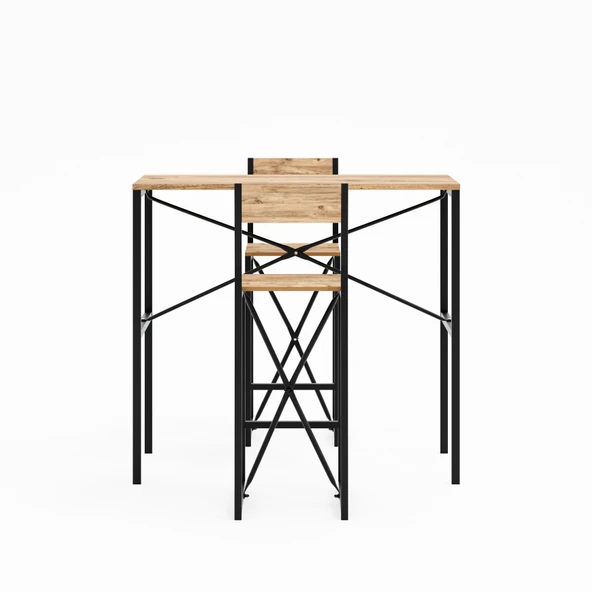 Gzl Bar Masa Bar Sandalye Yemek Masa Sandalye Takımı Çam 1579 - Resim 5