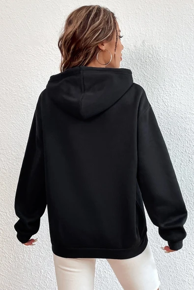 Holiday Baskılı Unisex Oversize Sweatshirt - 4