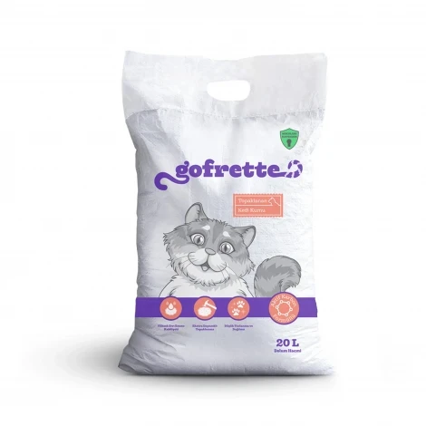 Gofrette Bentonit Natural Topaklanan Kedi Kumu 20 LT
