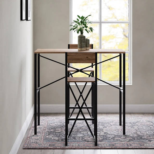 Gzl Bar Masa Bar Sandalye Yemek Masa Sandalye Takımı Çam 1579 - Resim 3