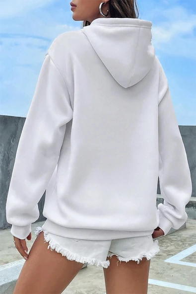 Holiday Baskılı Unisex Oversize Sweatshirt - 6