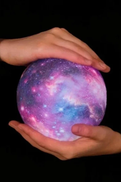 Quenlite QC-426 Led AY Gece Lambası Işık 3D Galaksi Dolunay Görünüm 15 cm Çap - 4