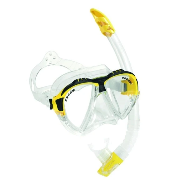 Cressi Matrix-Gamma Yetişkin Maske Şnorkel Seti Sarı - 6