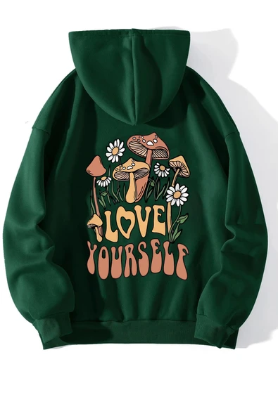 Unisex Oversize Love Yourself Baskılı Sweatshirt - Resim 11