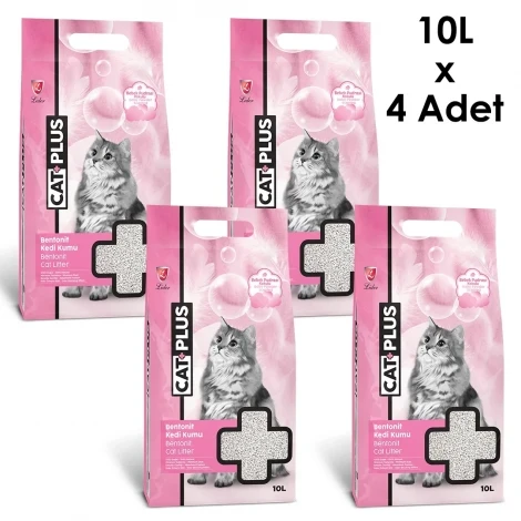 CatPlus Bebek Pudralı Kedi Kumu 10 Lt x 4 Adet