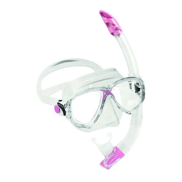 Cressi Marea-Gamma Yetişkin Maske Şnorkel Seti Şeffaf-Pembe - 8