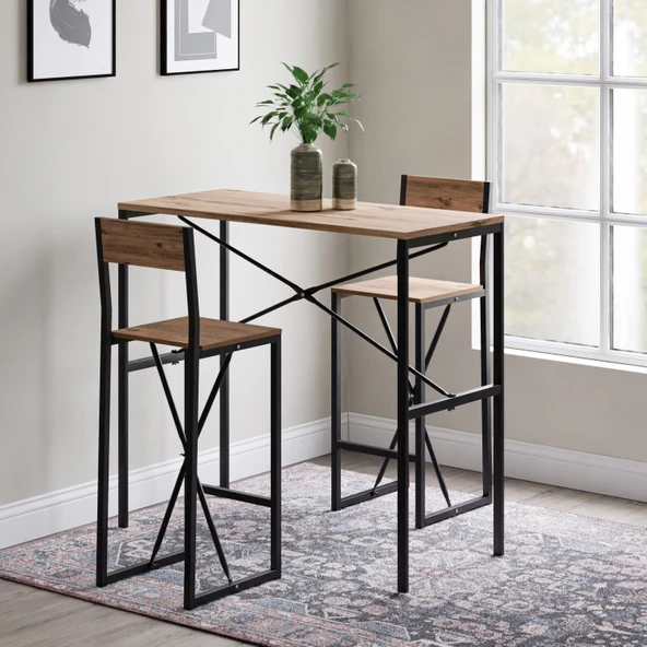 Gzl Bar Masa Bar Sandalye Yemek Masa Sandalye Takımı Çam 1579 ürün görseli 1