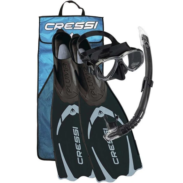 Cressi Pluma Siyah Palet Maske Şnorkel Seti NO:43-44 - 3