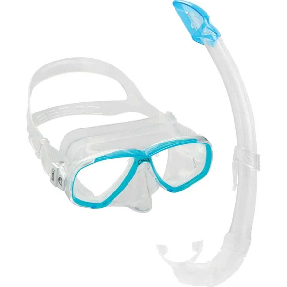 Cressi Perla-Mexico Maske Şnorkel Seti Şeffaf- Açık Mavi - 2