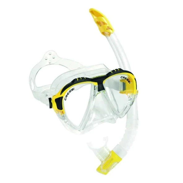 Cressi Matrix-Gamma Yetişkin Maske Şnorkel Seti Sarı - 3