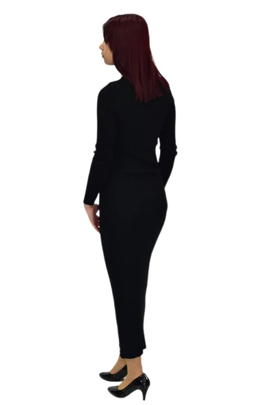 Kadın Triko Fitilli  Vücuda Oturan Uzun Kollu Elbise BGL-ST04210 - Resim 8