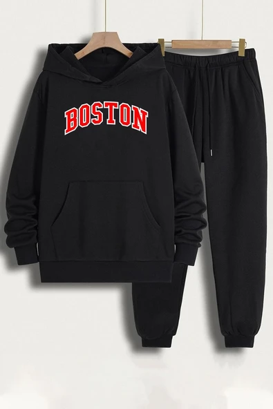 Unisex Boston Baskılı Eşofman Takımı - 4