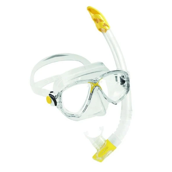 Cressi Marea-Gamma Yetişkin Maske Şnorkel Seti Şeffaf-Sarı - 6