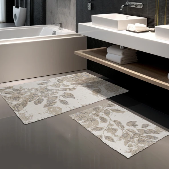 Schafer Home Messi 2 li Pamuk Floş Banyo Paspası-Gri