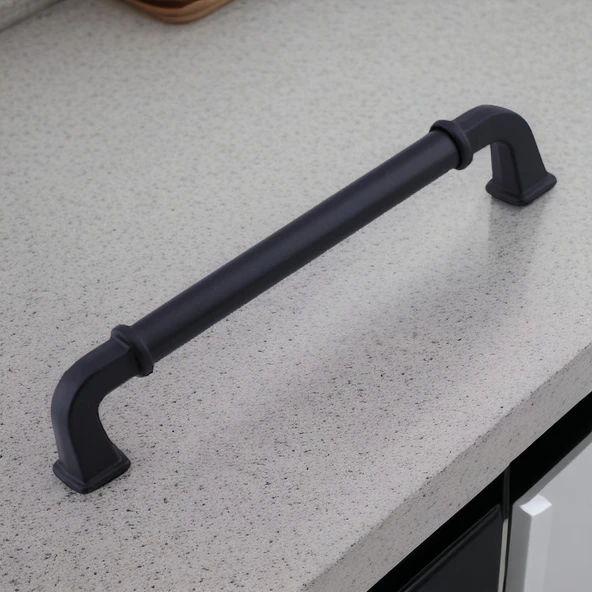 Alfa Metal Mat Siyah Kulp 128 mm 12.8 cm Mobilya Çekmece Mutfak Dolabı Dolap Kapak Kulp Kulb Kulpu - 9