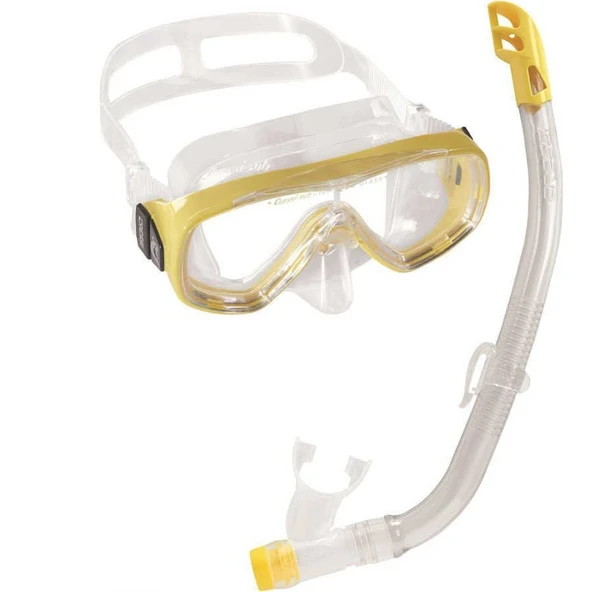 Cressi Junior Ondina-Top Çocuk Maske Şnorkel Seti Koyu Sarı - 10