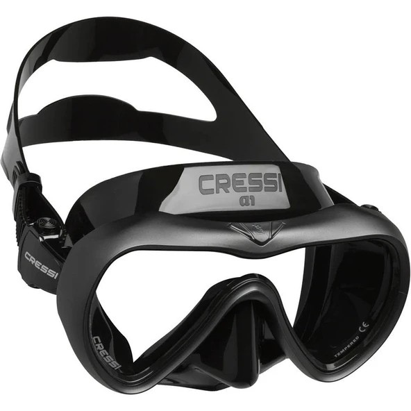 Cressi A1 Yetişkin Dalış Maskesi Siyah-Grafit - 5
